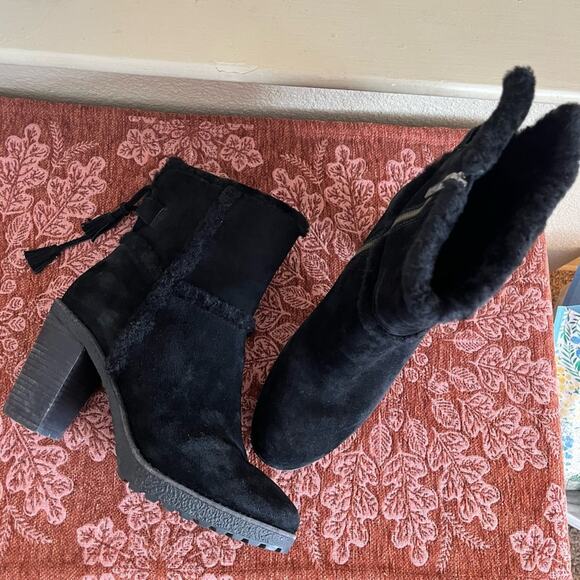 Frye Jen Shearling Short Waterproof Winter Boots Size 9 Black - Picture 13 of 15